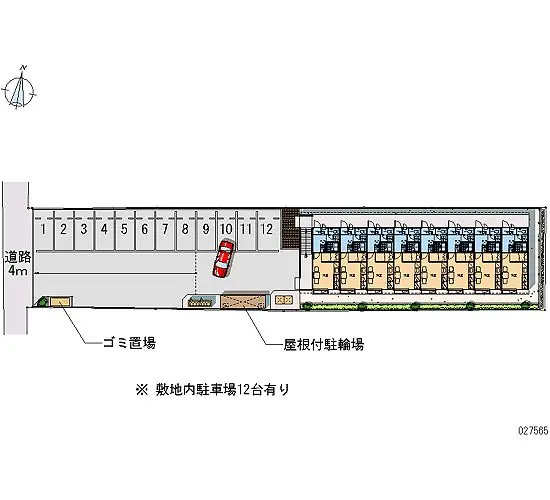 ★手数料０円★宇都宮市中戸祭町　月極駐車場（LP）